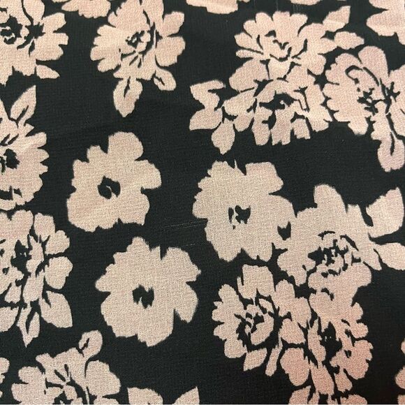 MILLY Black Blush Pink Floral Print Flare Tank Top Size 4 - Picture 3 of 7
